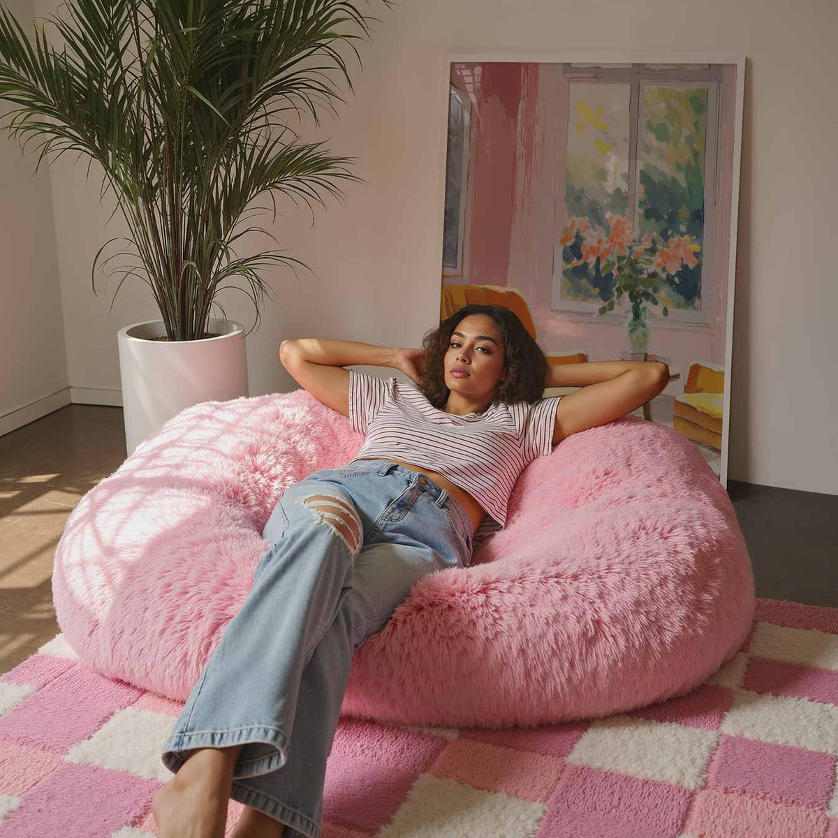Zonovergoten Interieur Sfeerposter – zomerse wandkunst als portret poster