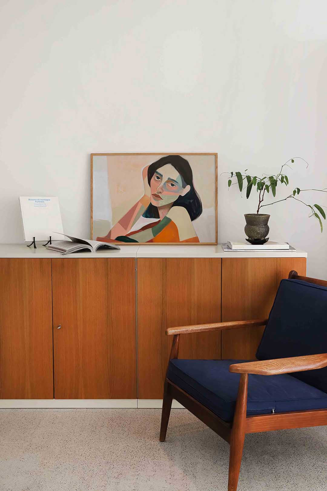 Vrouwelijk portret – moderne landscape wanddecoratie van WallArtistic