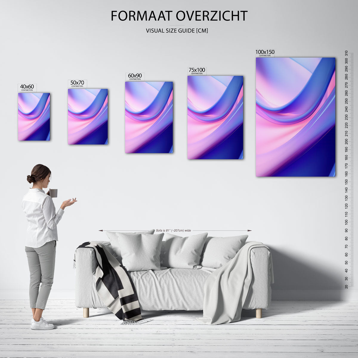 Vloeiende kleuren – Overgangen – moderne staande wandkunst
