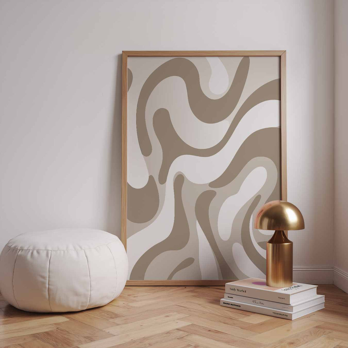 Organische Beige Droom – staande kleurrijke abstracte wanddecoratie van WallArtistic