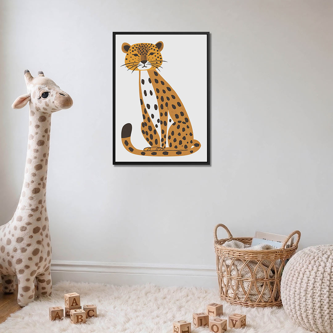 Luipaard illustratie – moderne staande wandkunst