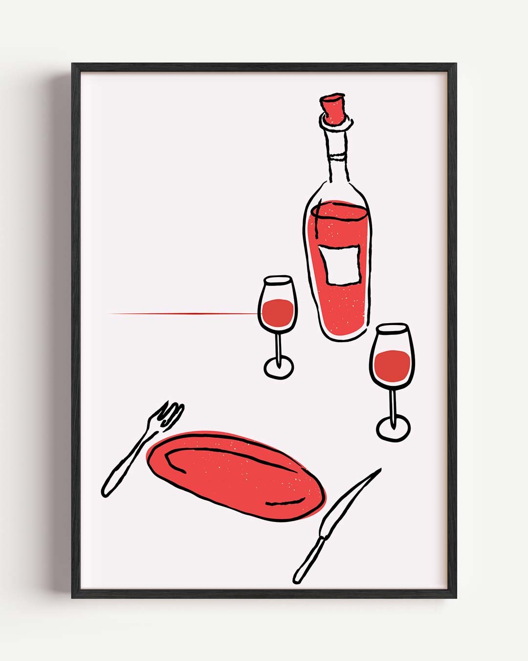 Stijlvolle Wijnavond – keuken portret poster als wanddecoratie