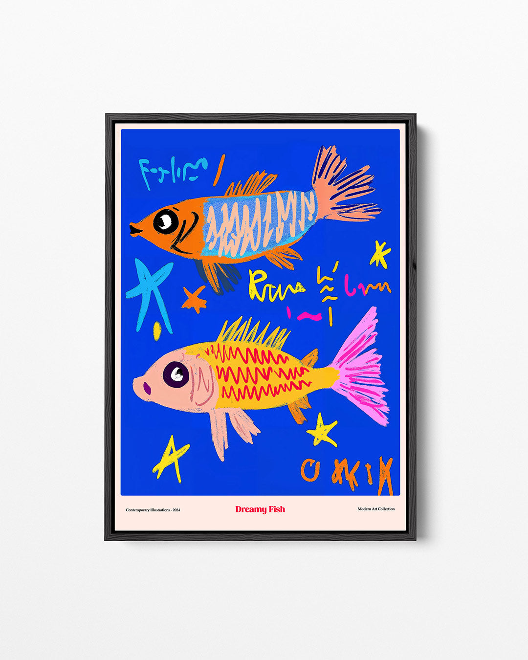 Vrolijke vissen – staand wanddecoratie kunstwerk