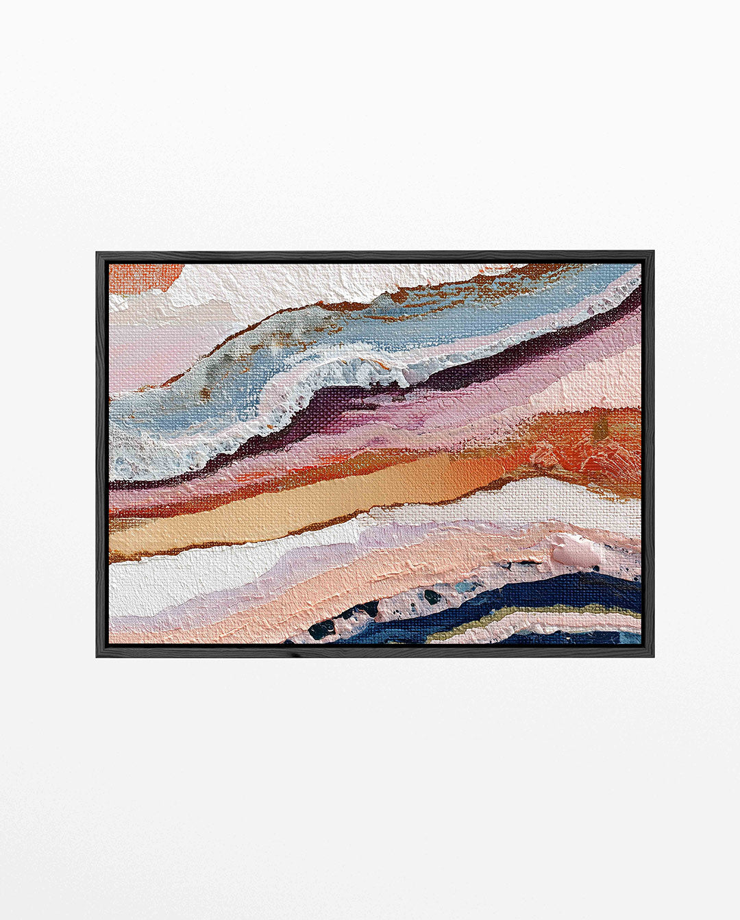 Gelaagde kleurencompositie – Golvende – liggend abstract kunstwerk