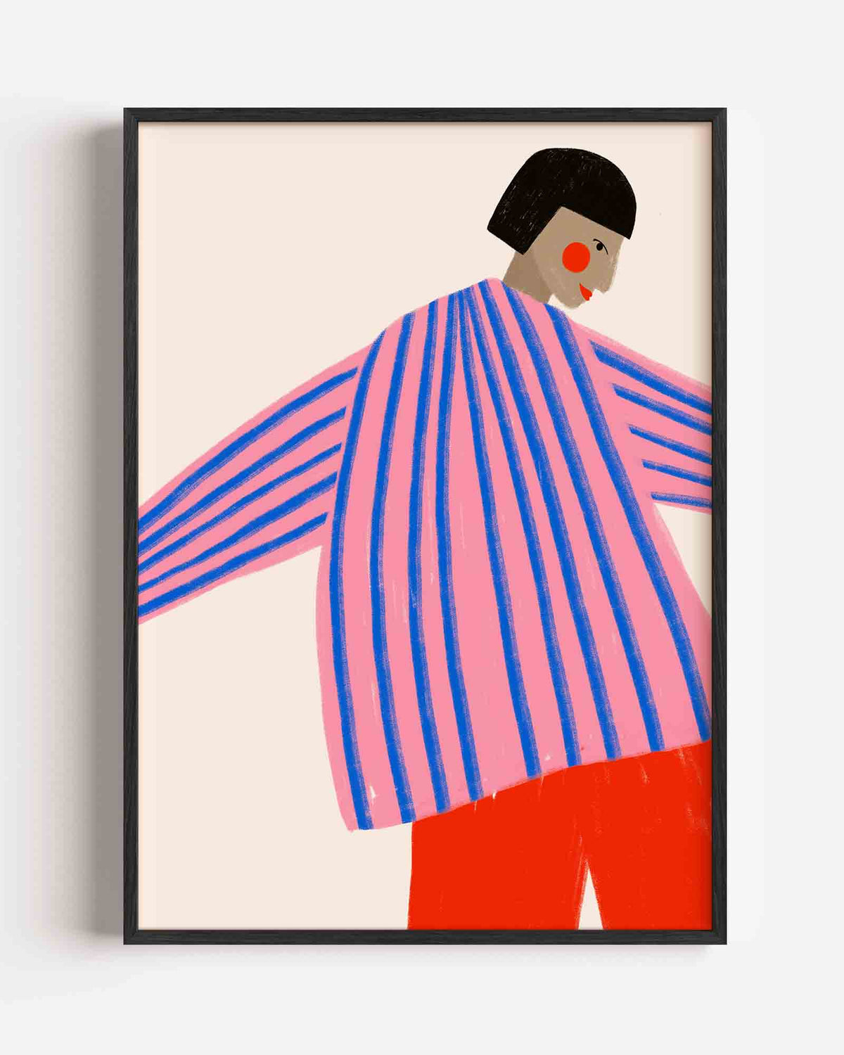 Gestreepte trui – Slow Living portret poster als wanddecoratie