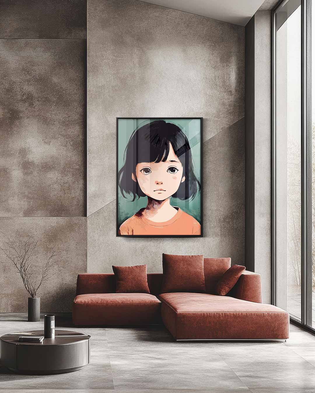 Dromerige Blik – staande wandkunst voor woonkamer of interieur