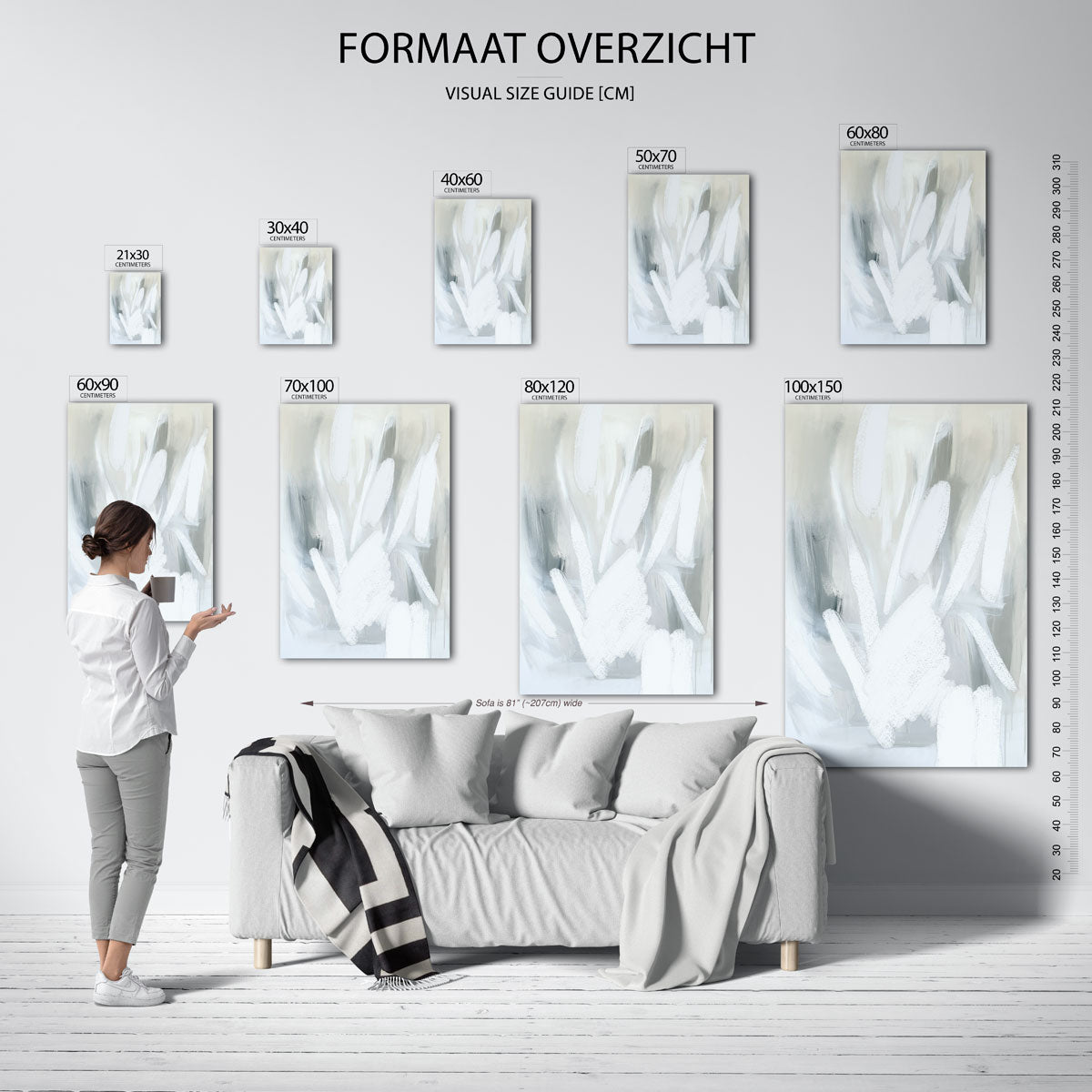 Abstracte vormen – staande muurposter met kunst en design