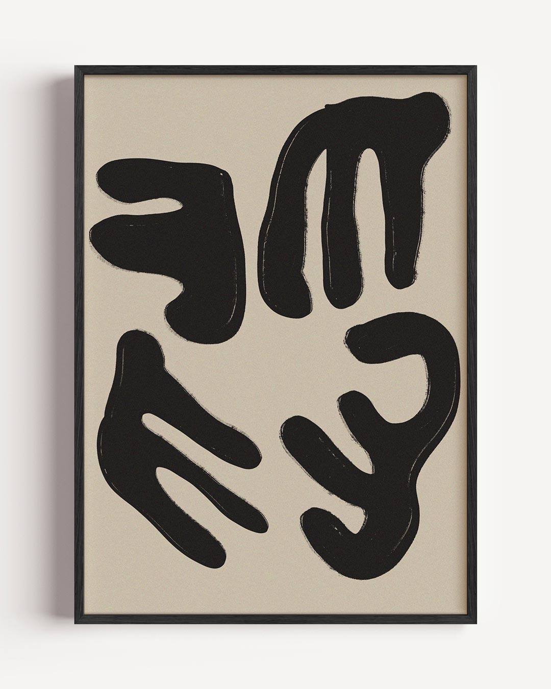 Abstracte Zwarte Vormen – botanische portret poster als wanddecoratie