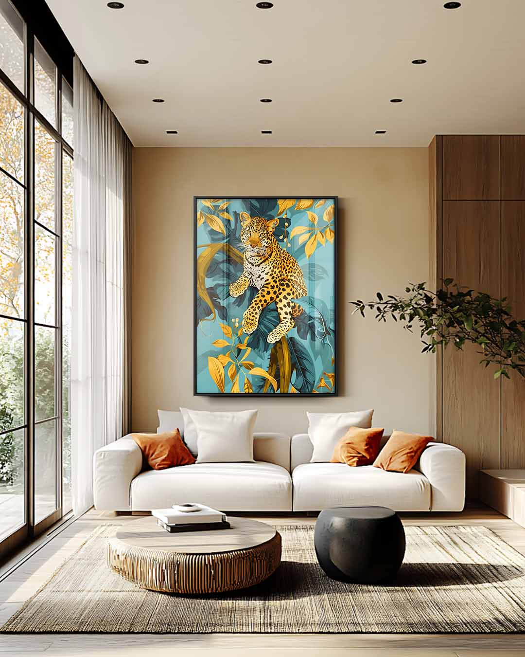 Luipaard in de Jungle – staand kunstwerk voor modern interieur