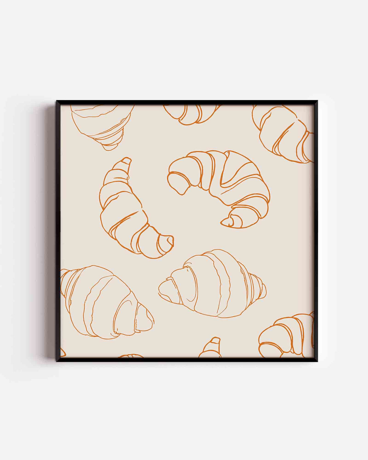 Croissant patroon – keuken vierkante poster als wanddecoratie