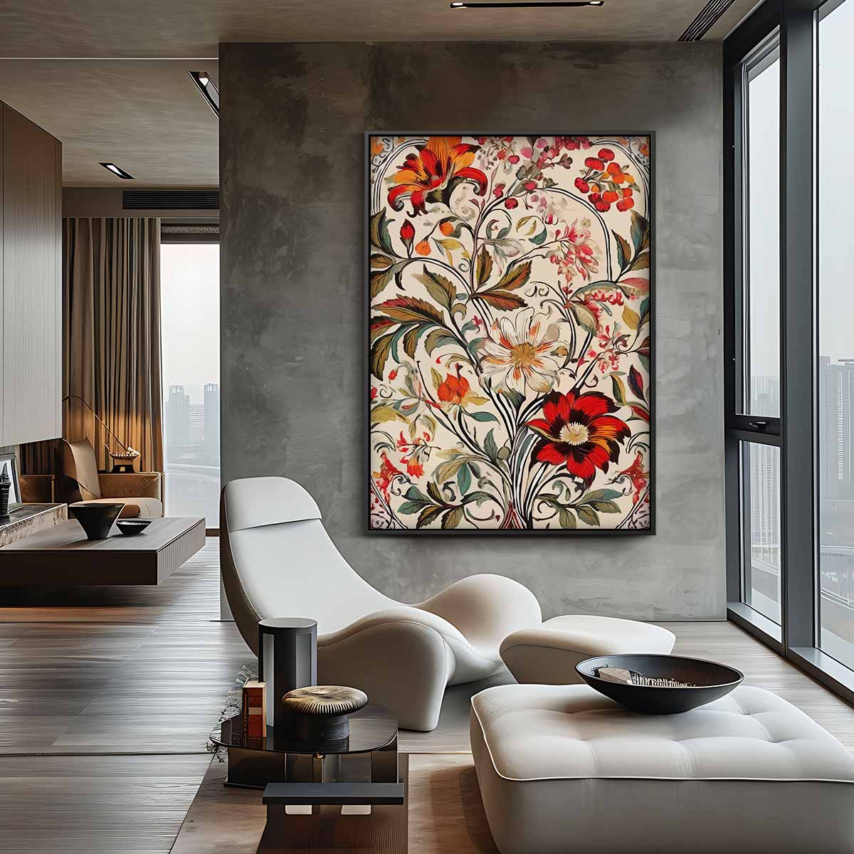 Bloemenpracht op Canvas – canvas wanddecoratie in portret formaat
