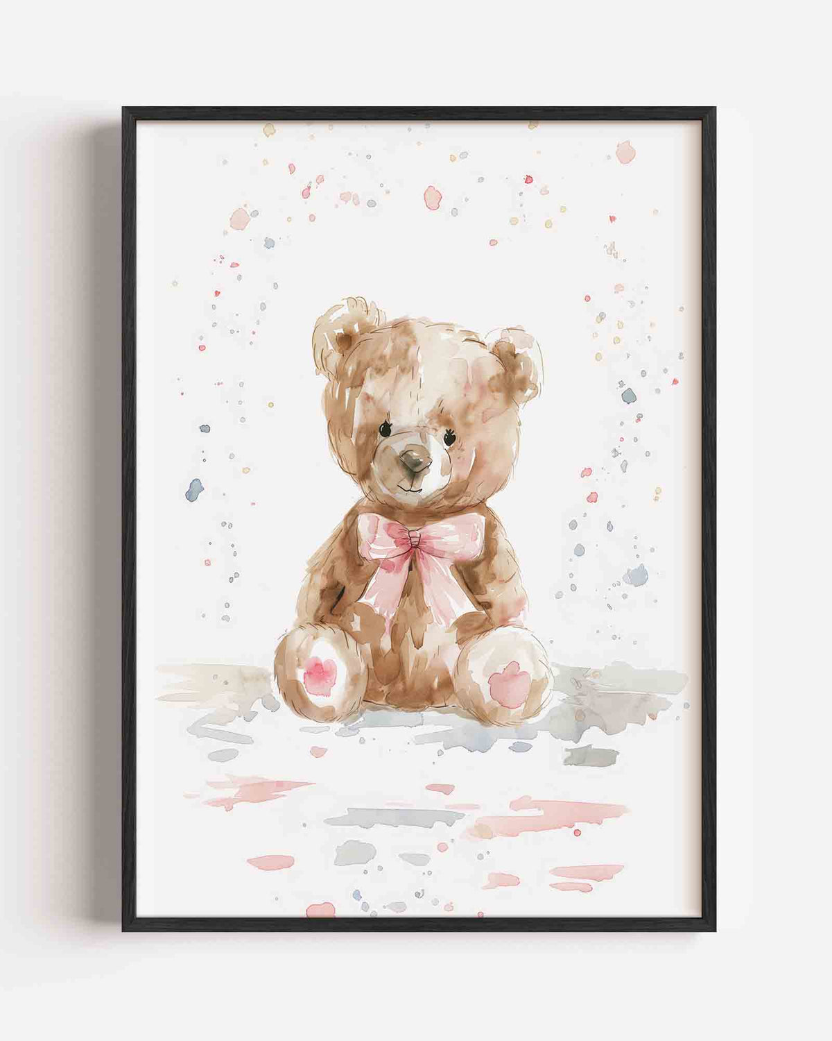 Zittende teddybeer – kids portret poster als wanddecoratie