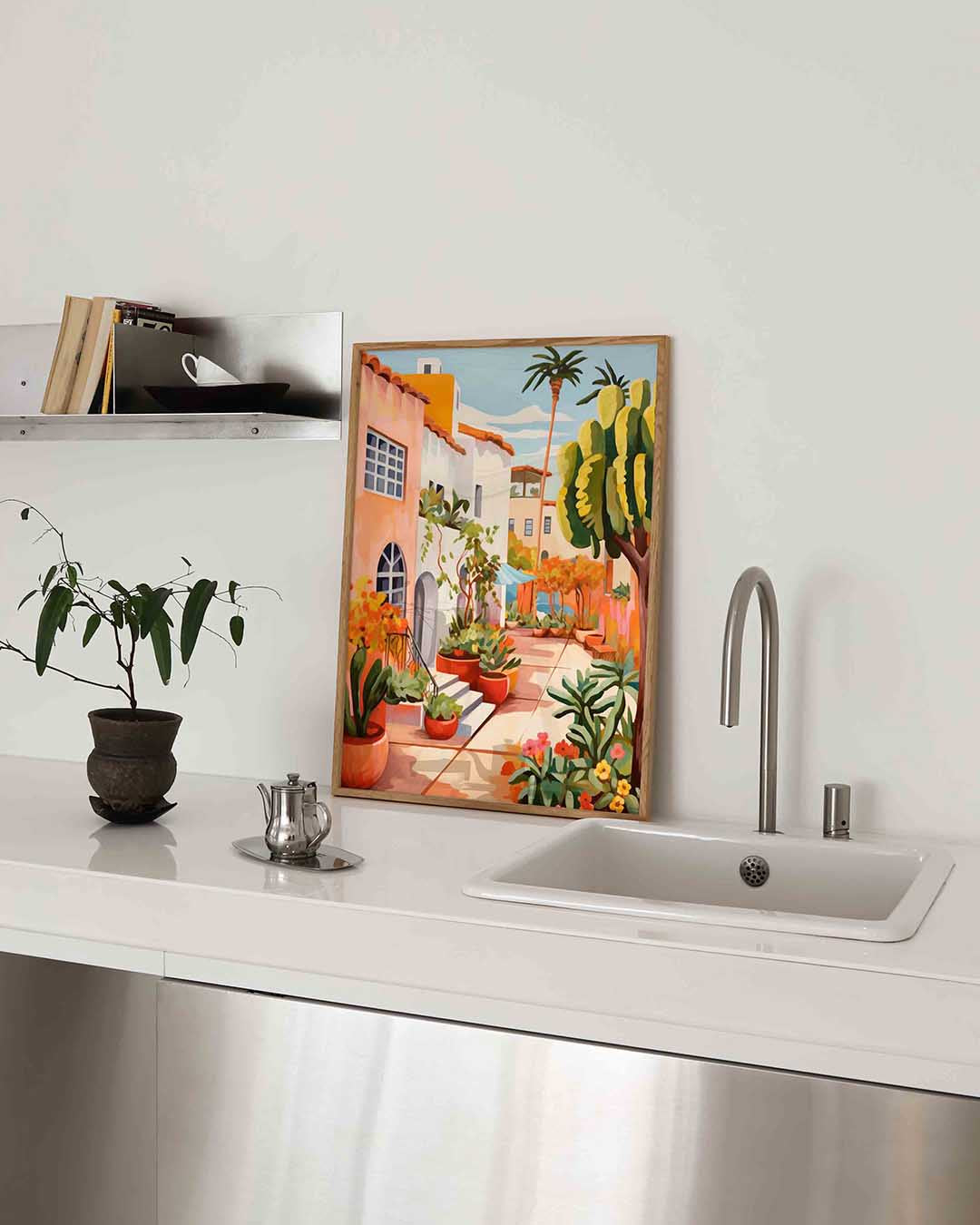 Mediterrane tuin – keukenposter in staand formaat