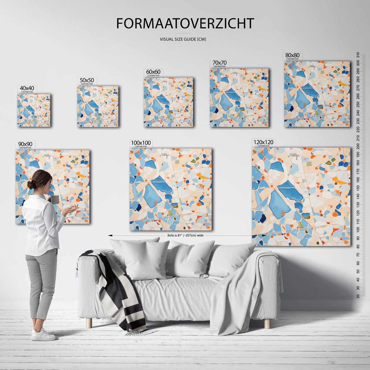 Abstracte vormen – vierkante muurposter met abstracte vormen