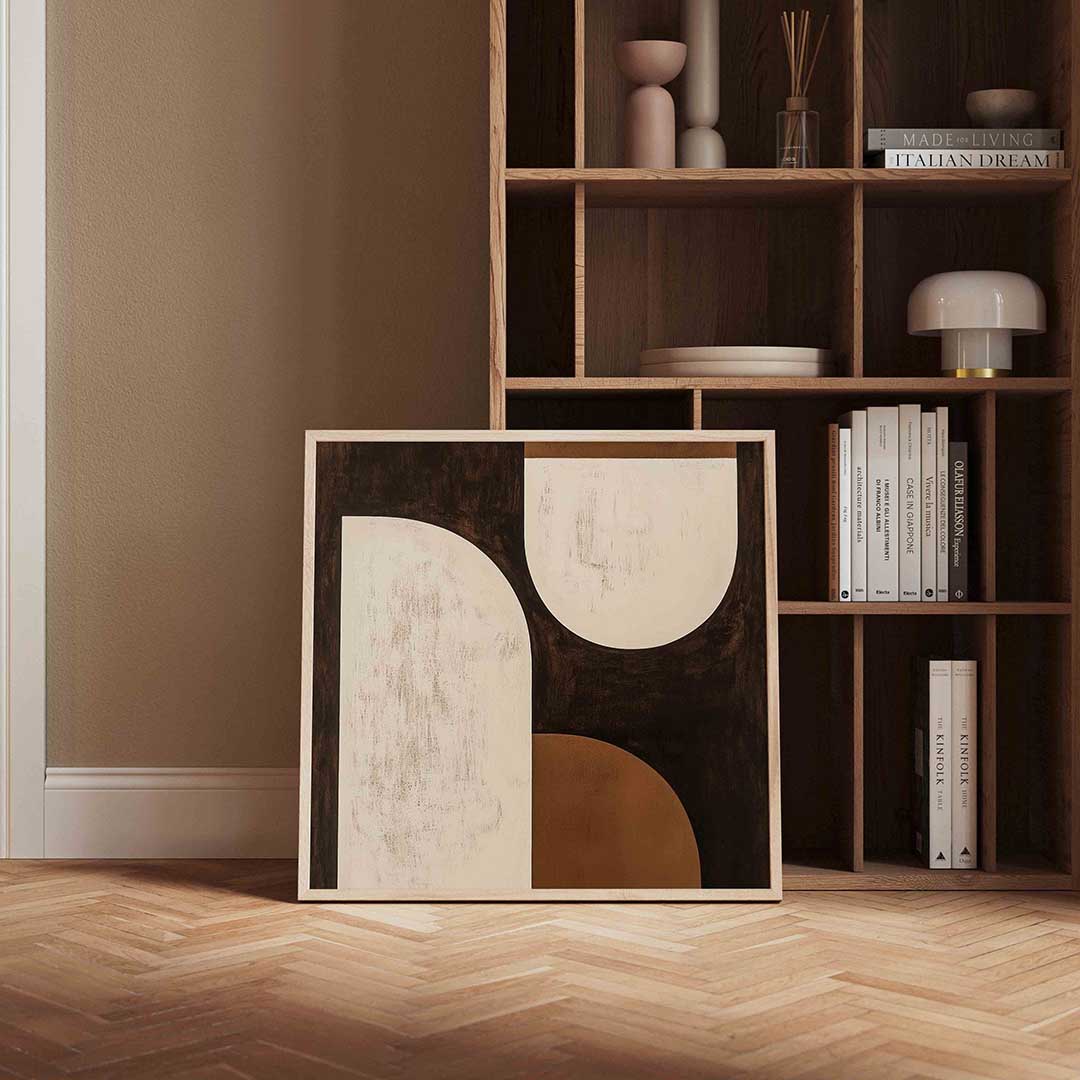Abstracte vormen – moderne poster in vierkant formaat