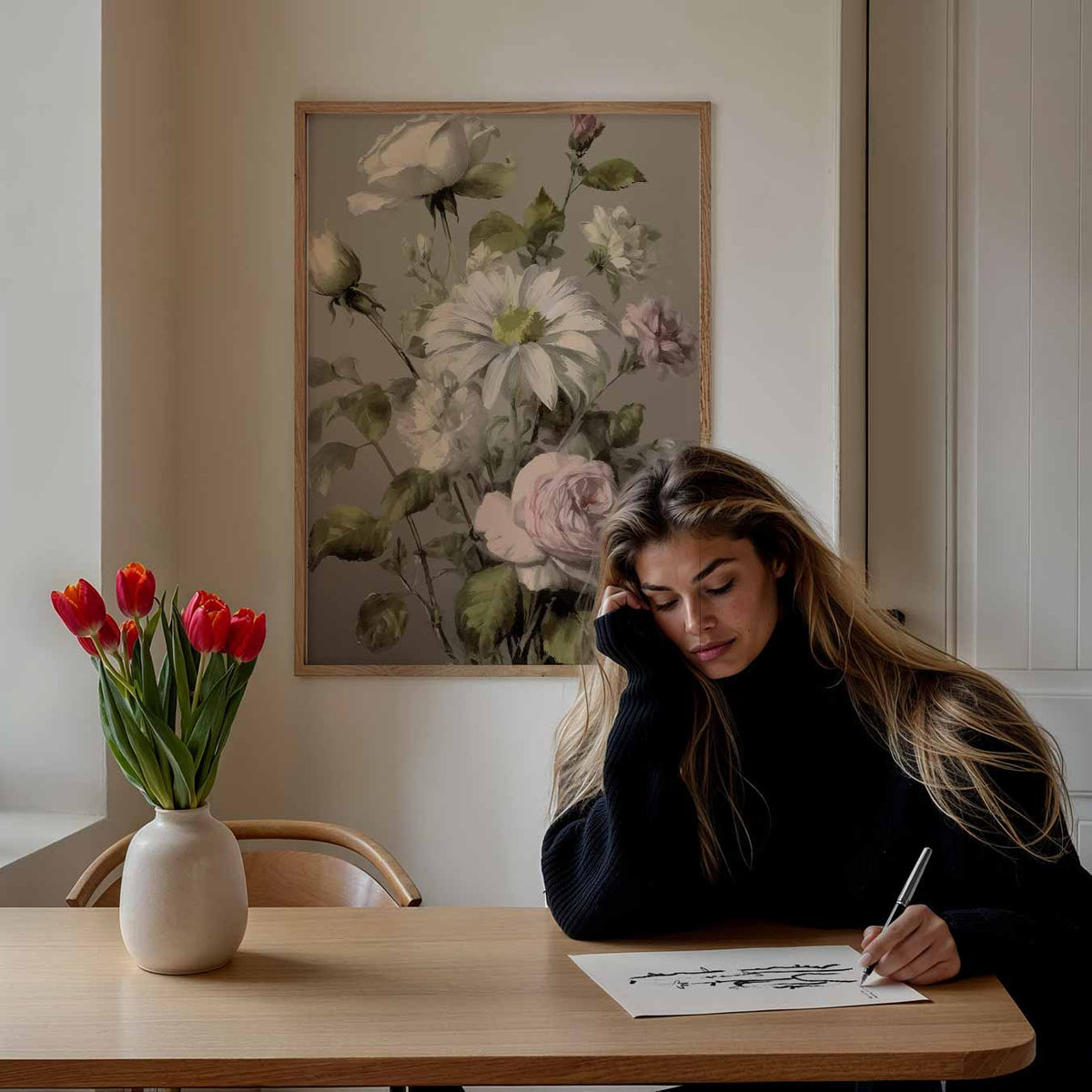Botanische Bloemenpracht – bloemen poster als moderne staande wanddecoratie