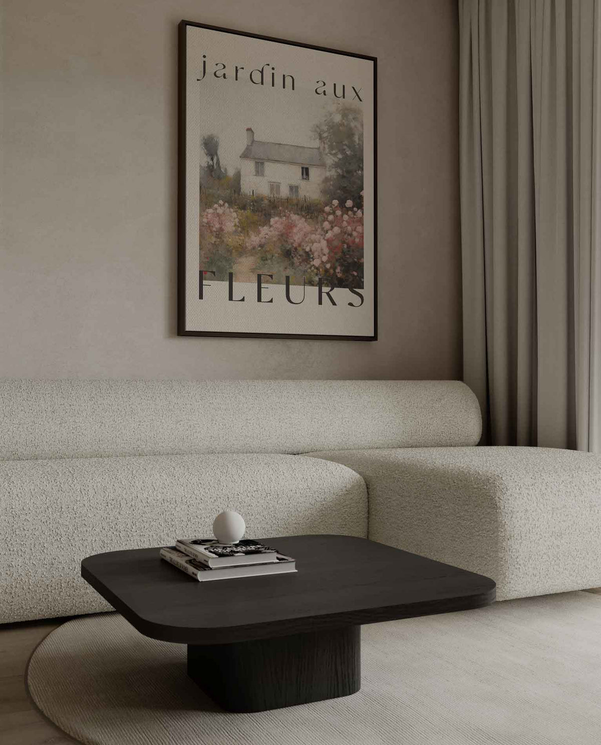 Franse Bloementuin Poster – dibond wanddecoratie in staand formaat
