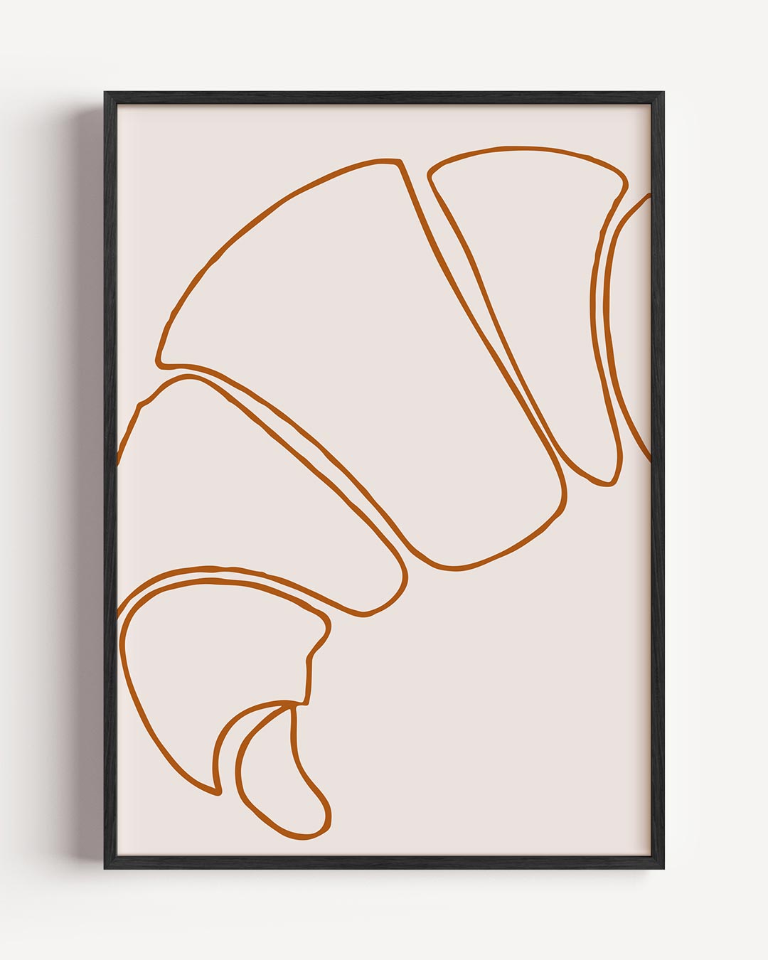 Stijlvolle Croissant Lijntekening – keuken portret poster als wanddecoratie