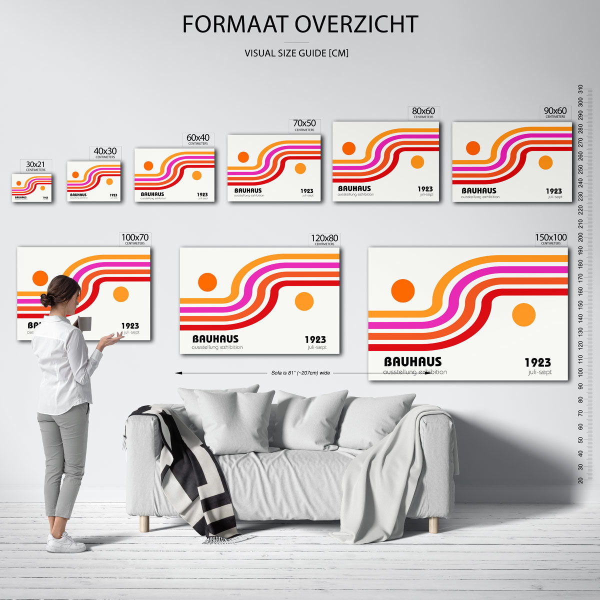 Kleurvolle lijnenspel – geometrische poster in Bauhaus-stijl van WallArtistic