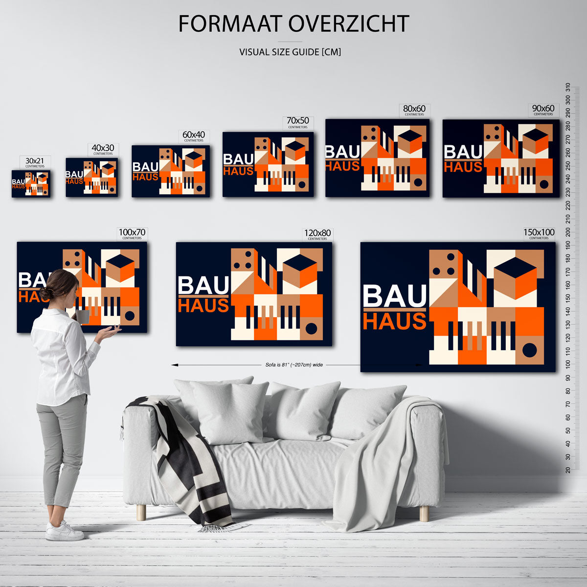 Vormen en vlakkenspel – geometrische poster in Bauhaus-stijl van WallArtistic