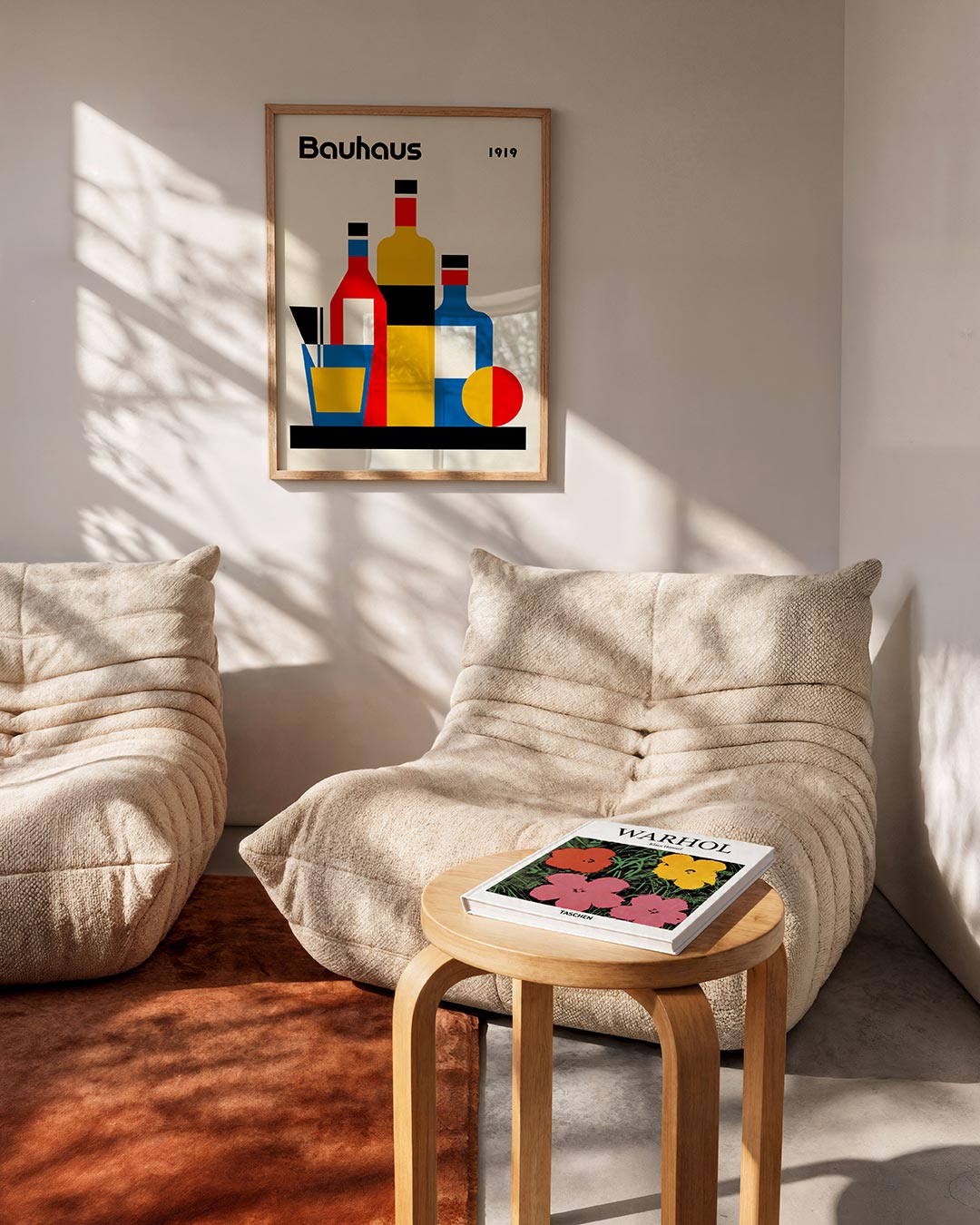 Vormen en kleurvlakken – geometrische Bauhaus poster in staand formaat