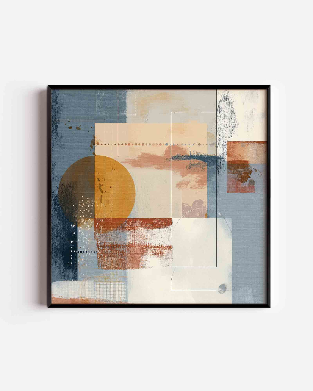 Abstracte vormen en lijnen – abstracte vierkante poster als wanddecoratie