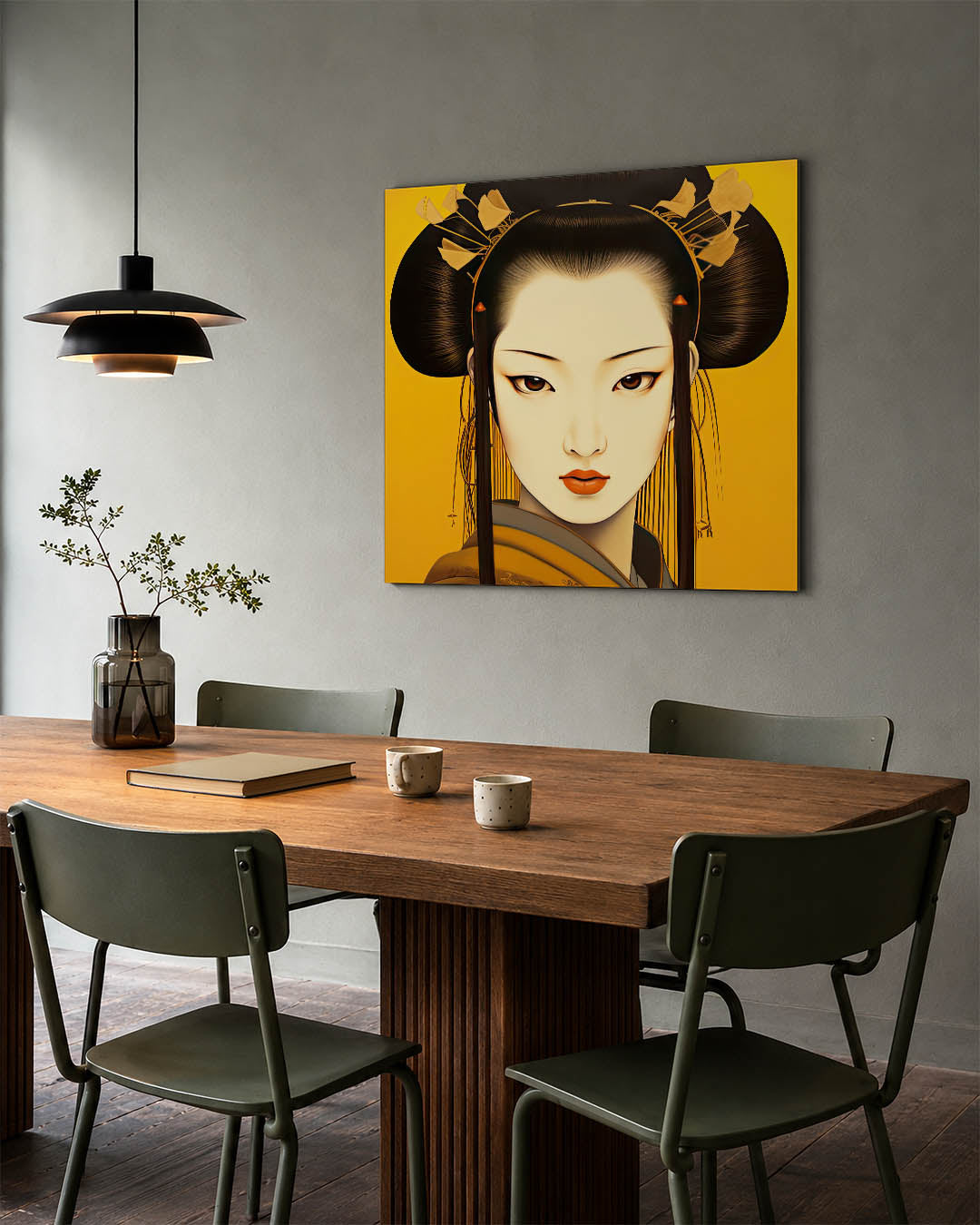 Elegante vrouwelijke portret kunstwerk – tweede productweergave – dit kunstwerk toont een vrouwelijk portret met een serene
