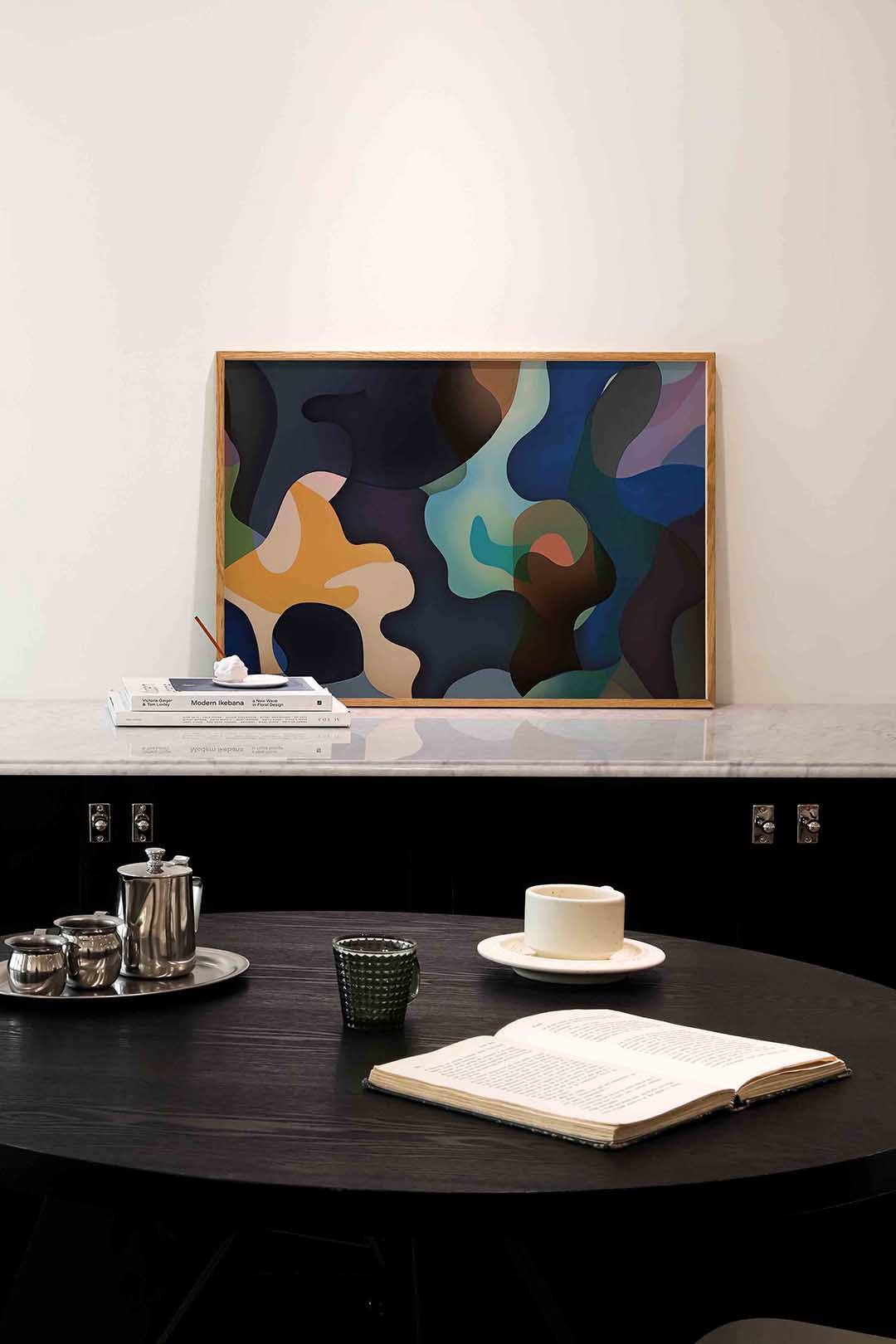 Abstracte vormen – abstracte poster in liggend formaat