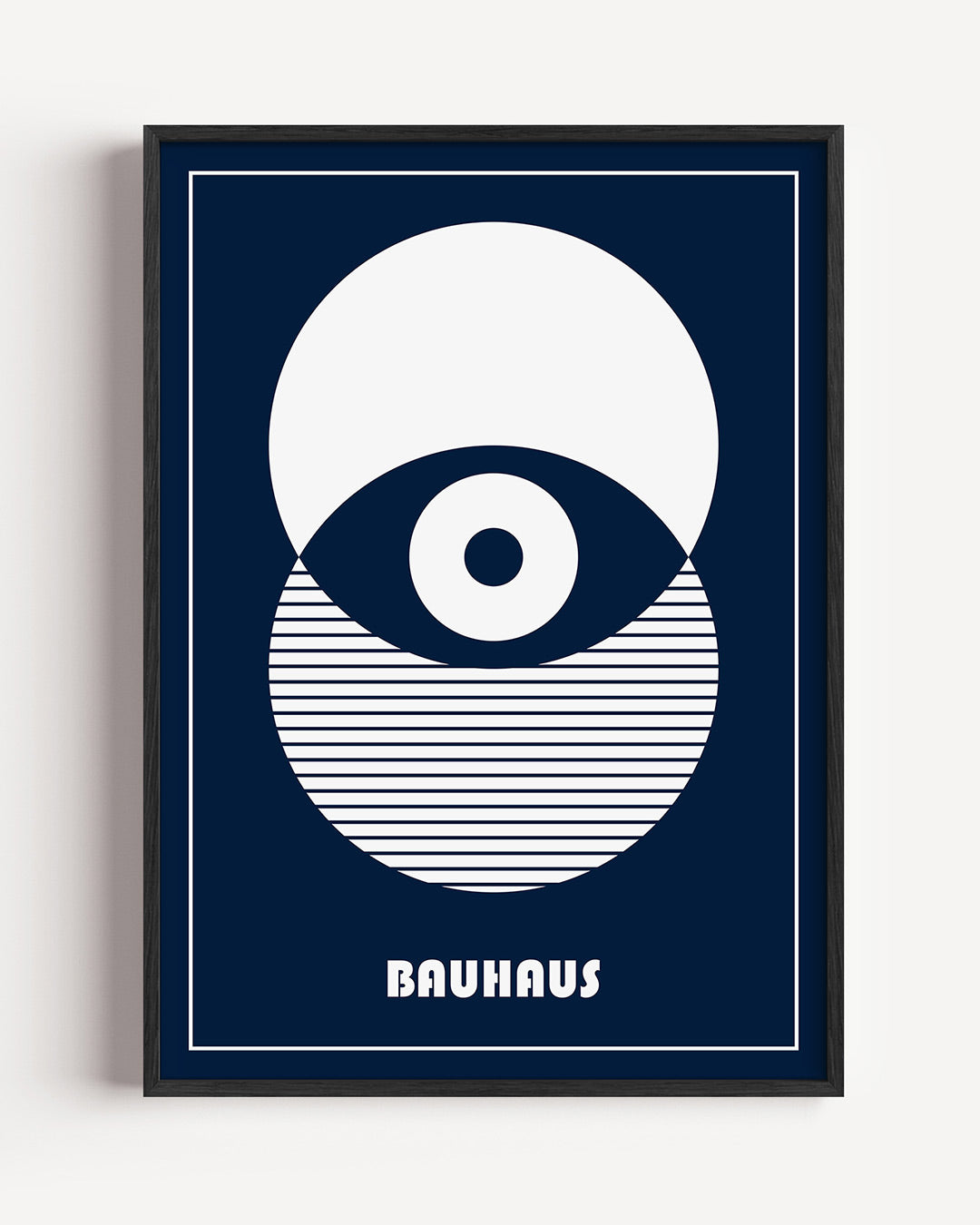 Cirkelstructuur en lijnen – staande Bauhaus poster als wanddecoratie