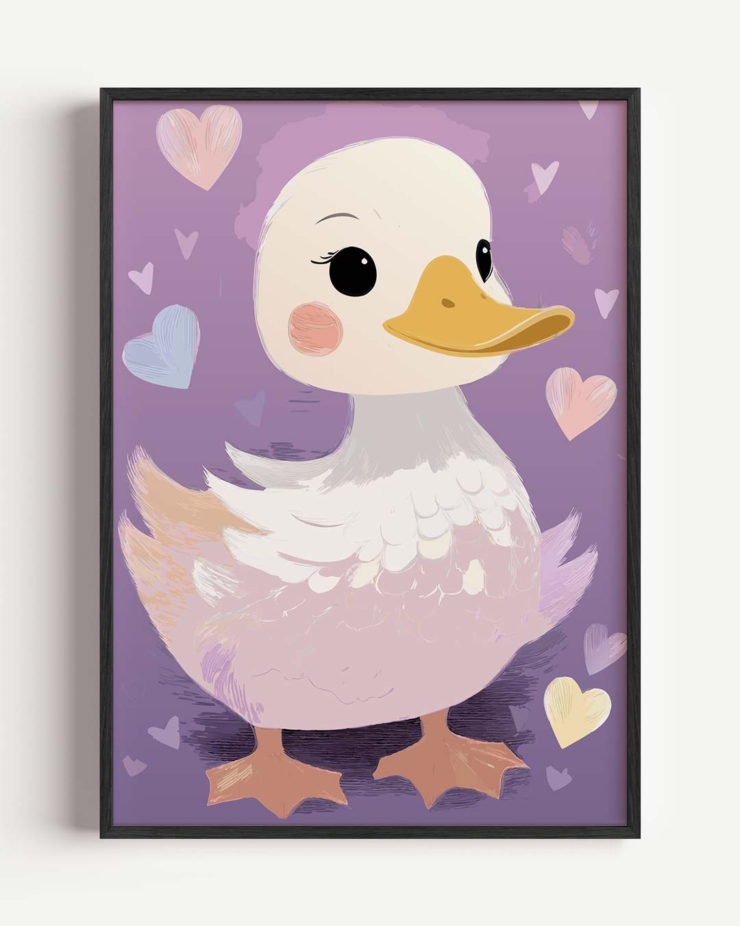 Schattige Eend Decoratieve – kids portret poster als wanddecoratie