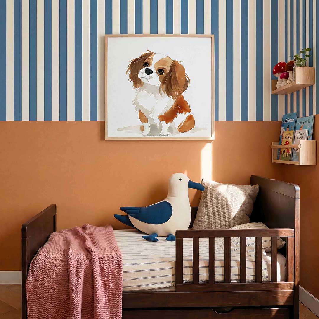Hond met bruine vlekken – kids poster in vierkant formaat