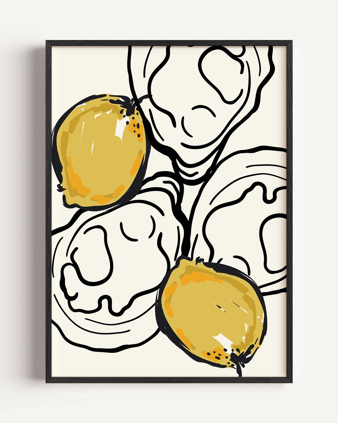 Moderne Citroenillustratie – keuken portret poster als wanddecoratie
