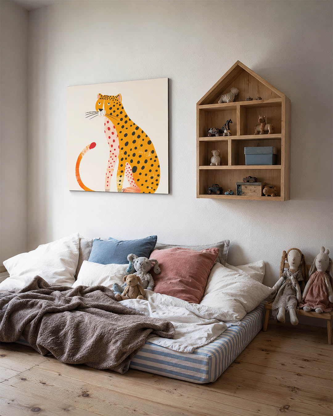 Gestileerde luipaard illustratie kunstwerk – derde productweergave – dit kunstwerk toont een gestileerde luipaard met