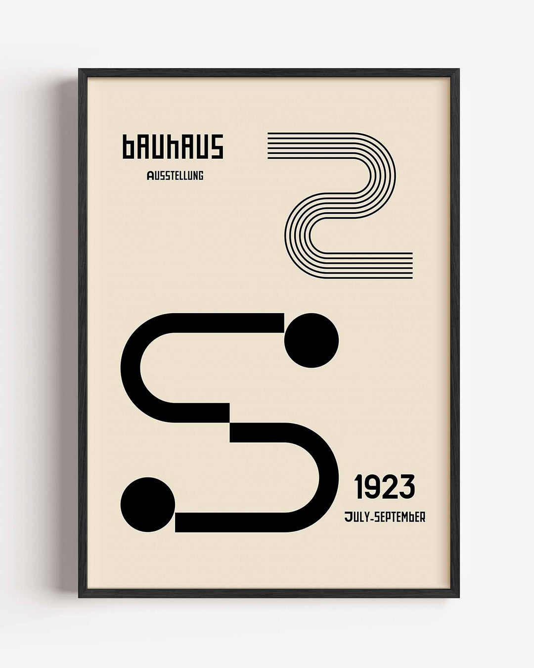 Lijnen en vormen – staande Bauhaus poster als wanddecoratie