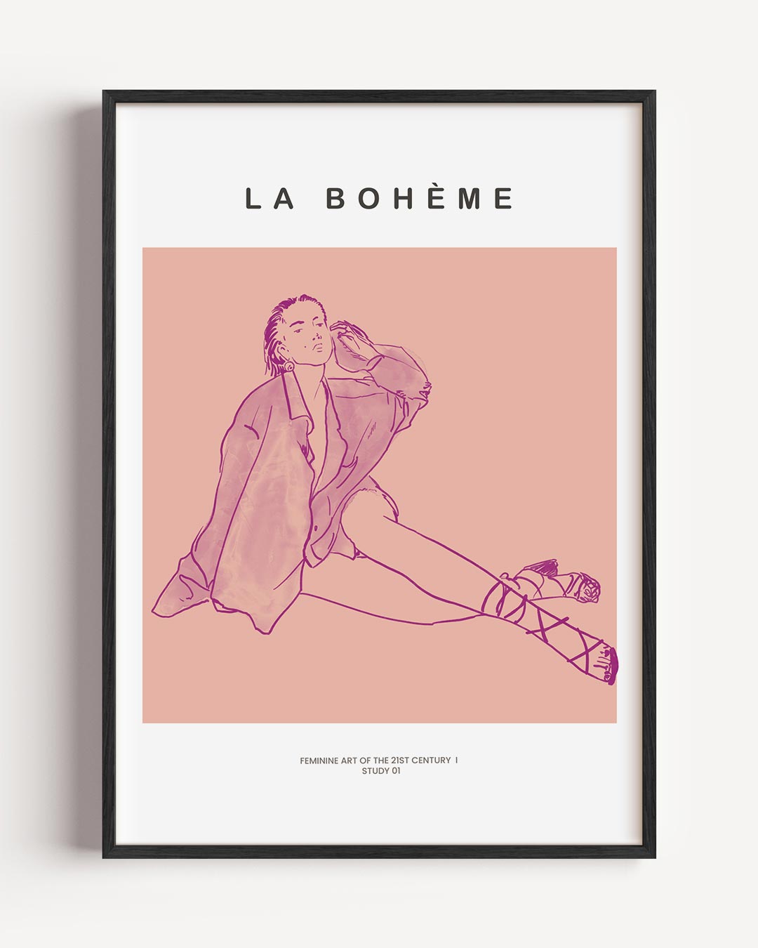 La Bohème Feminine Art Print – vrouwelijk portret poster als wanddecoratie