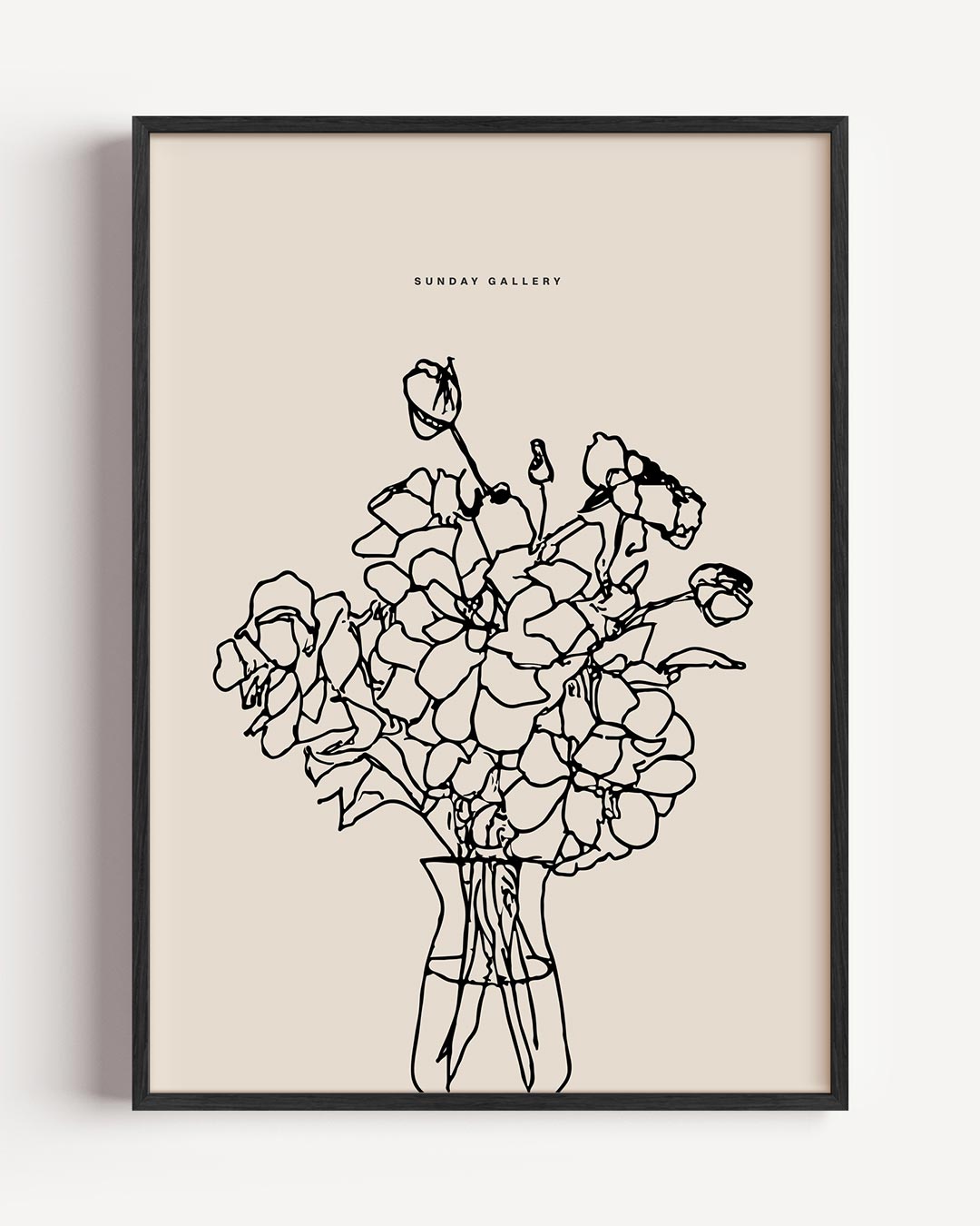 Moderne Bloemenlijntekening – keuken portret poster als wanddecoratie