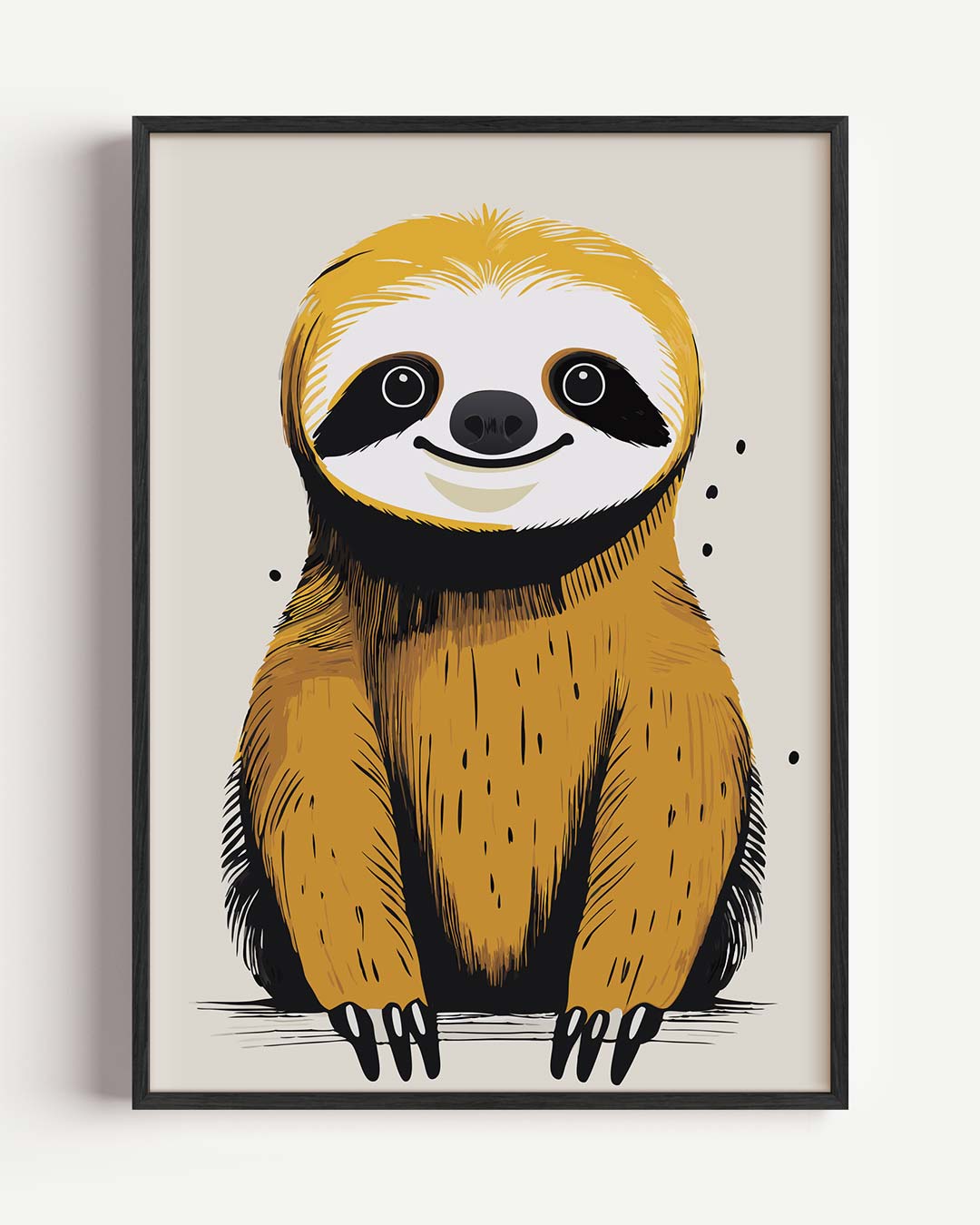 Schattige Luiaard Illustratie – kids portret poster als wanddecoratie