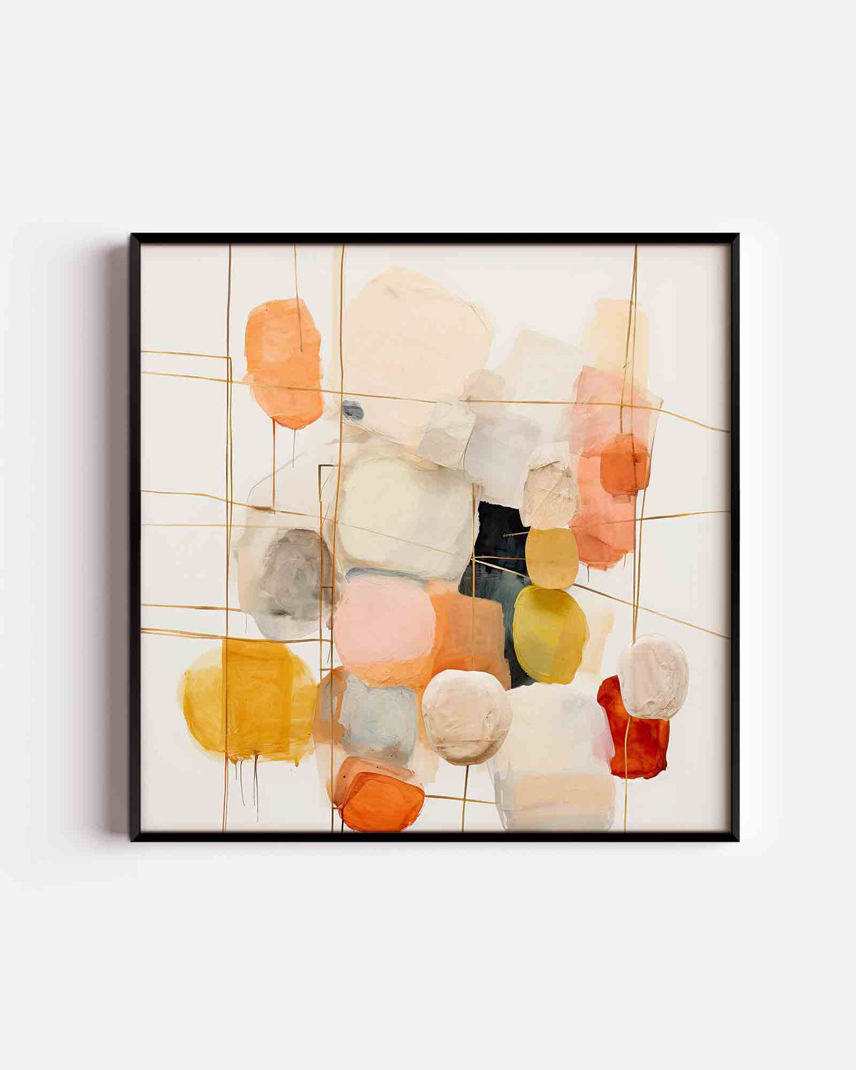 Abstracte vormen – kleurrijke illustratie poster als wanddecoratie