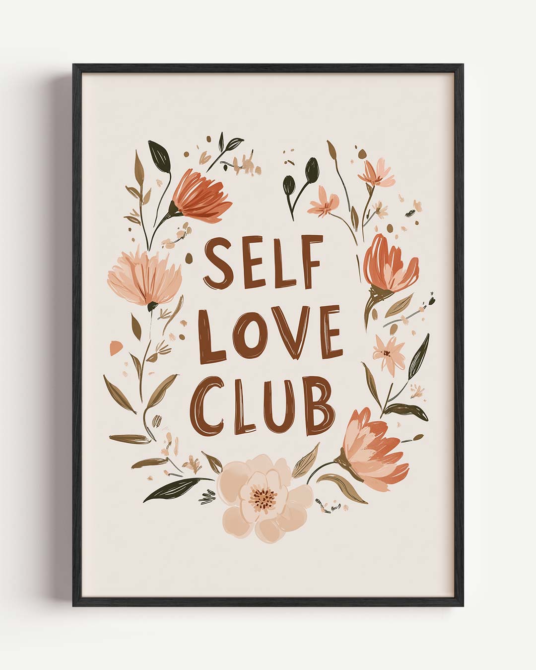 Zelfliefde Bloemenposter – kids portret poster als wanddecoratie