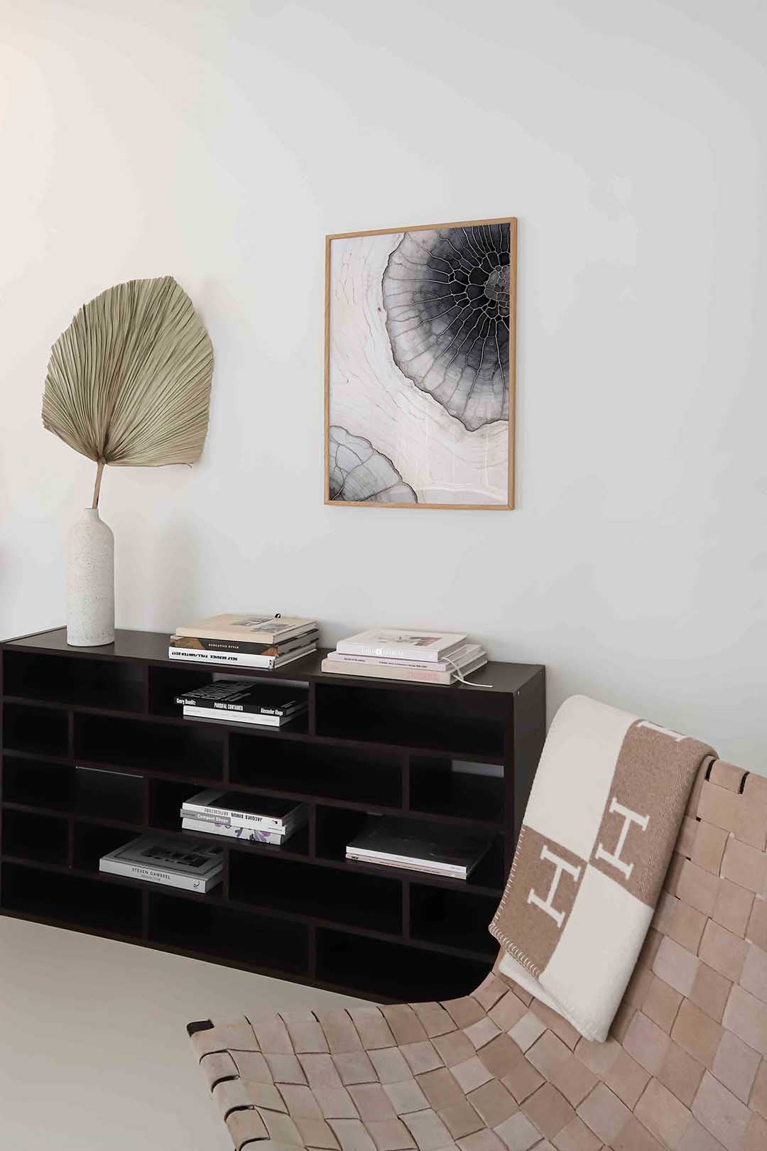 Abstracte cirkelvormen – staande zachte abstracte wanddecoratie van WallArtistic