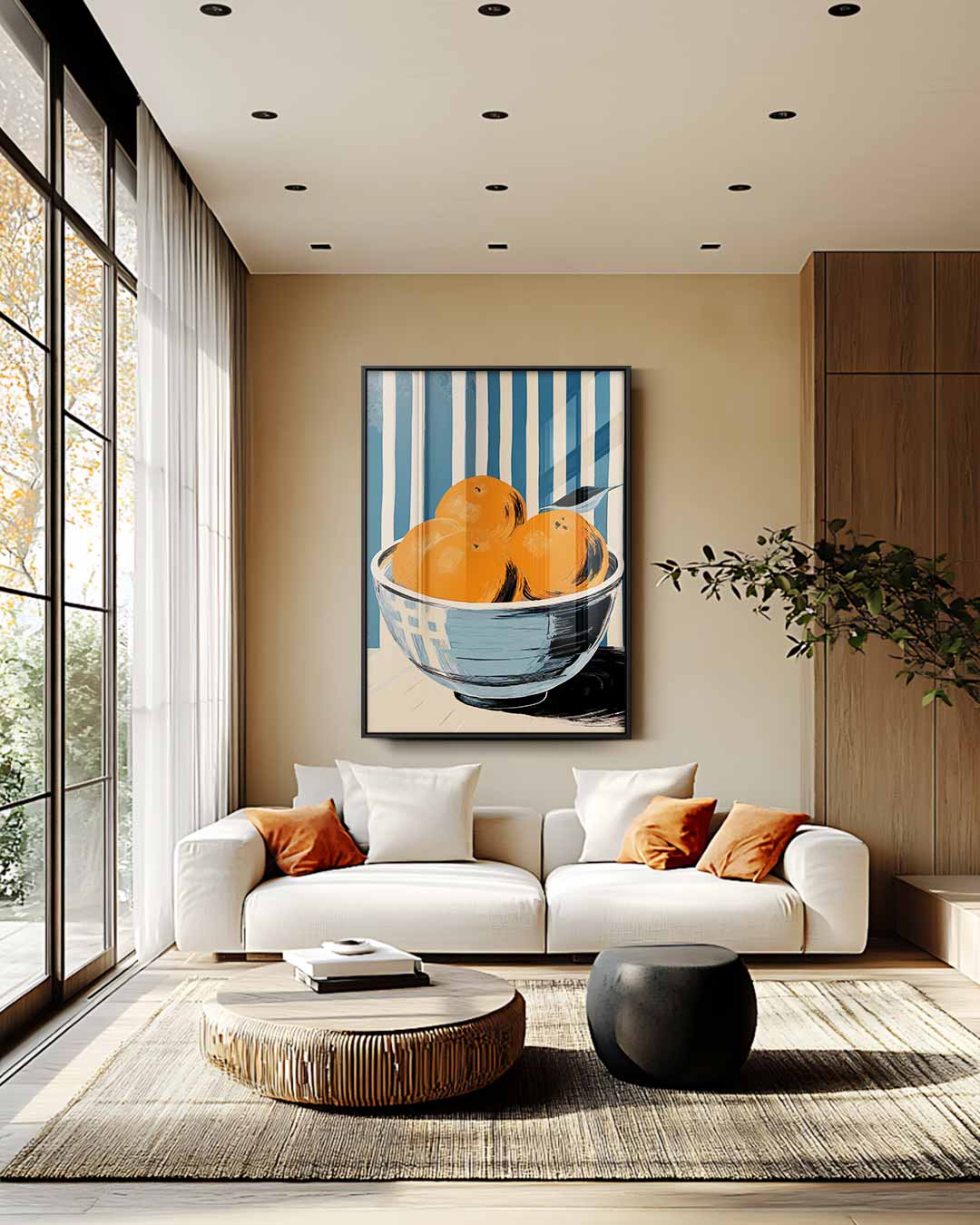 Vrolijk Stilleven met Sinaasappels – staand kunstwerk voor modern interieur