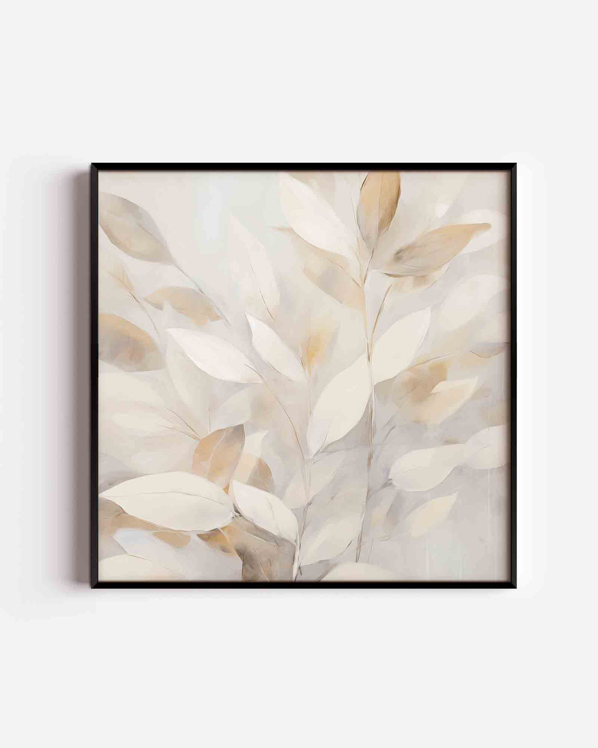 Bladeren in zachte tinten – bloemen vierkante poster als wanddecoratie