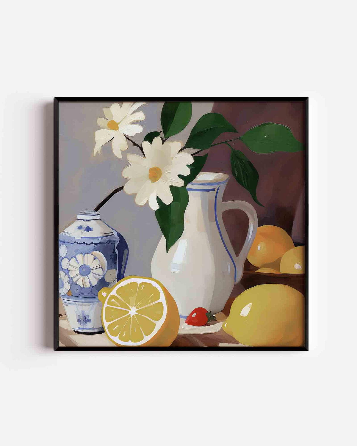 Bloemen en fruit – keuken vierkante poster als wanddecoratie