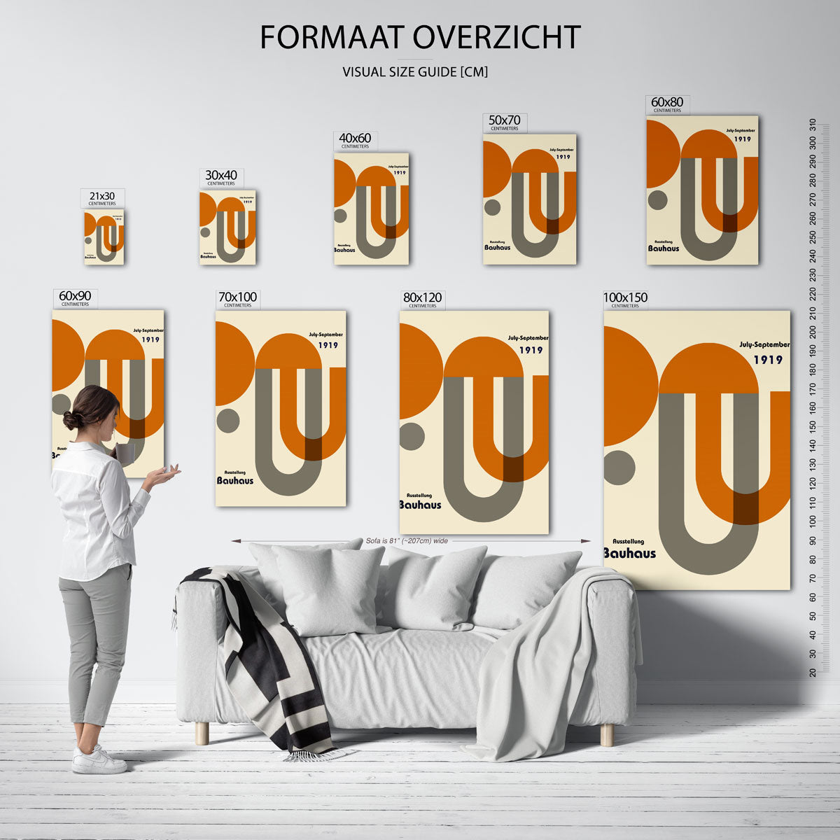 Vorm en kleur – geometrische poster in Bauhaus-stijl van WallArtistic