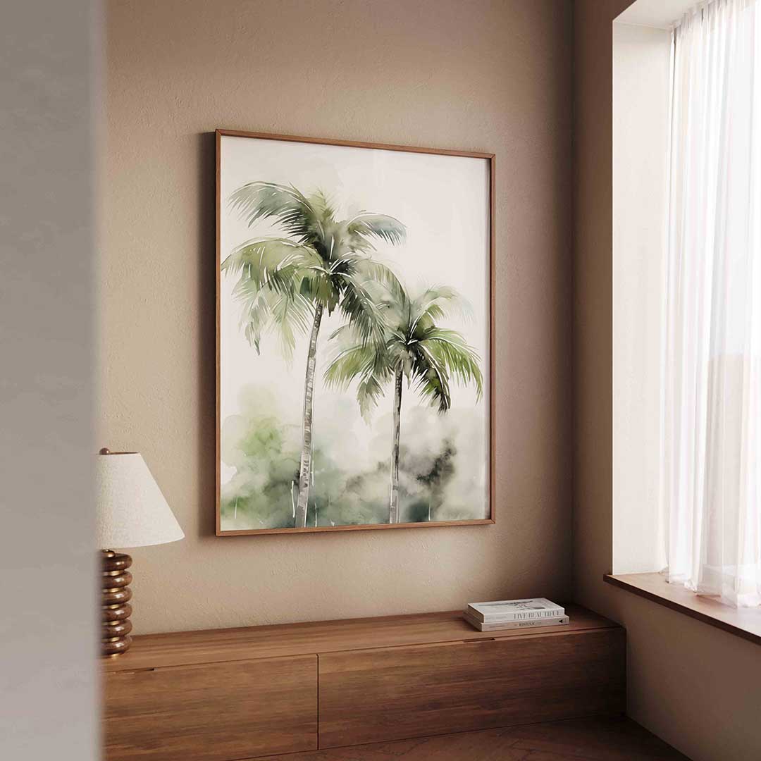 Tropische palmbomen – tropische wandkunst als portret poster