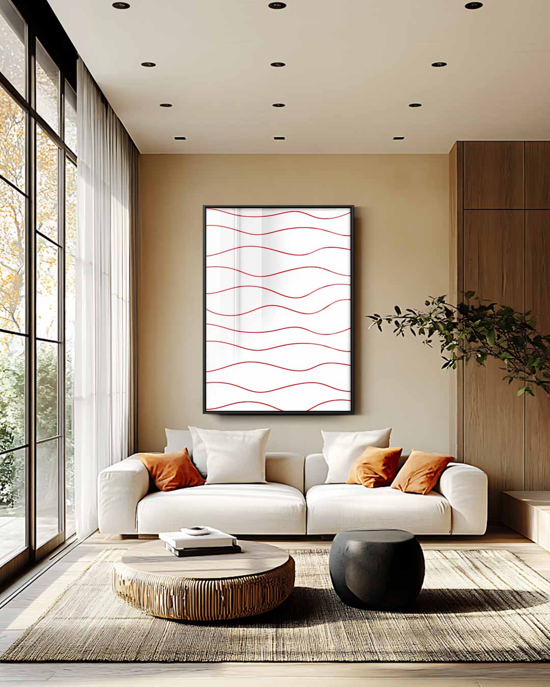 Golven van Rust – staande wandkunst voor woonkamer of interieur
