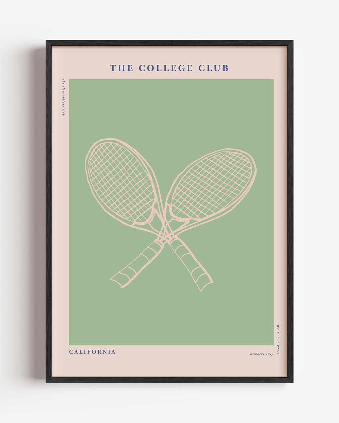 Tennisclub California – College Club portret poster als wanddecoratie