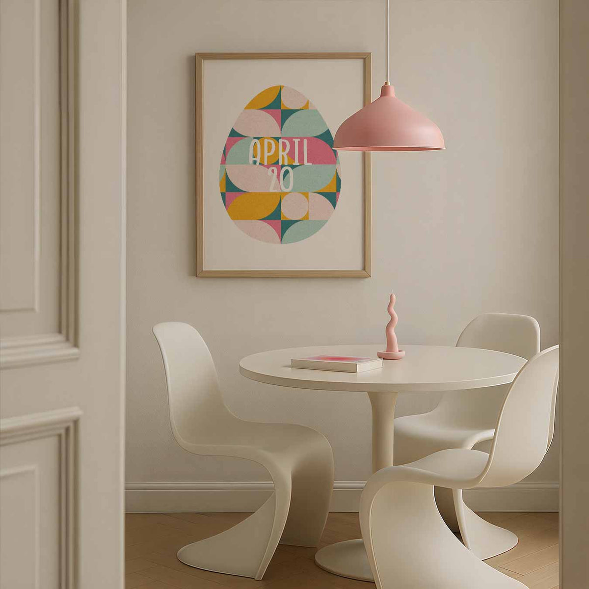 Retro Geometrische Poster - April 20 – staande paas wanddecoratie van WallArtistic