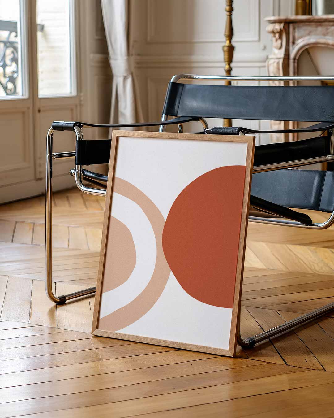 Abstracte Aardetinten – staande abstracte wanddecoratie van WallArtistic