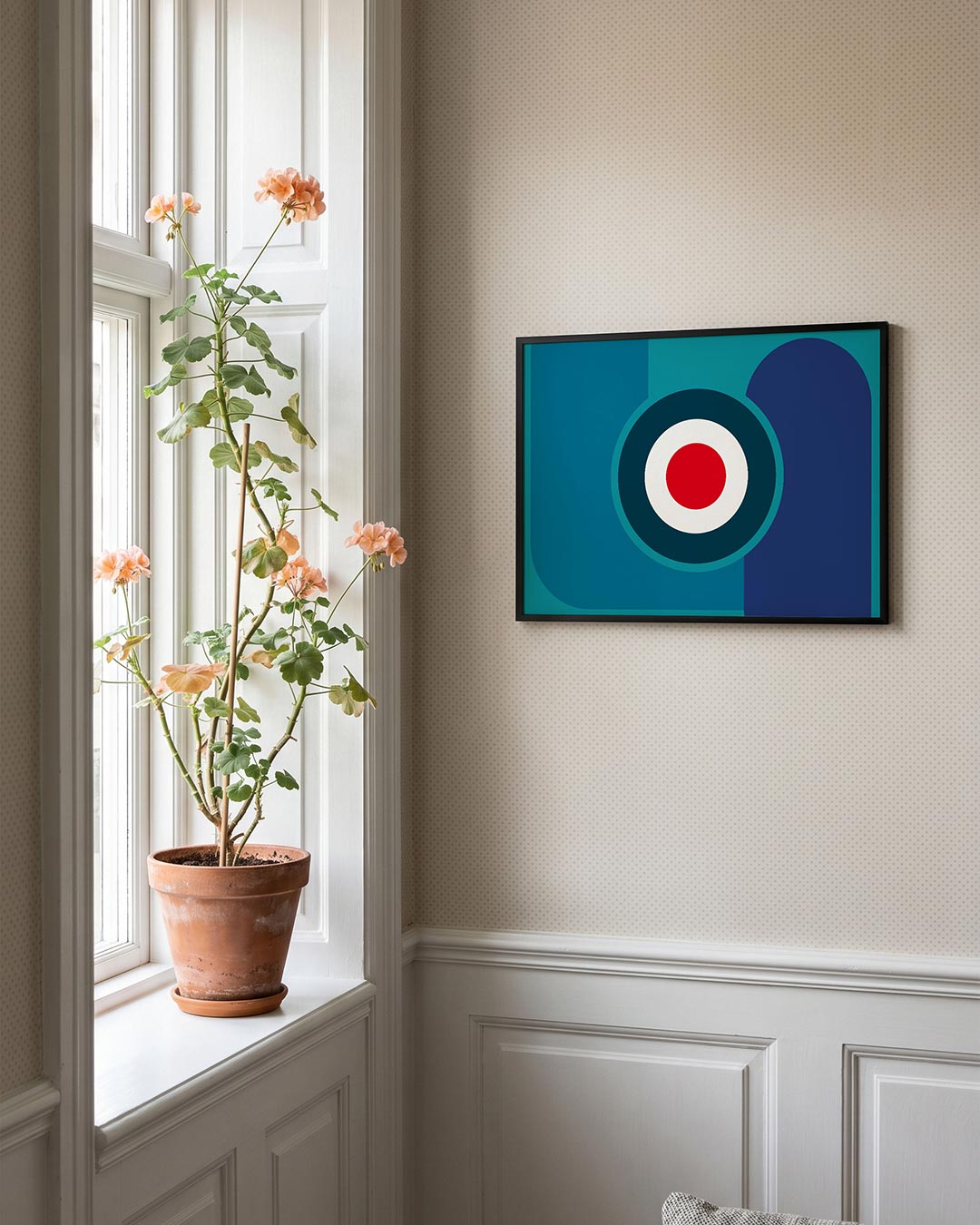Cirkel en vlak – liggende Bauhaus poster voor aan de muur